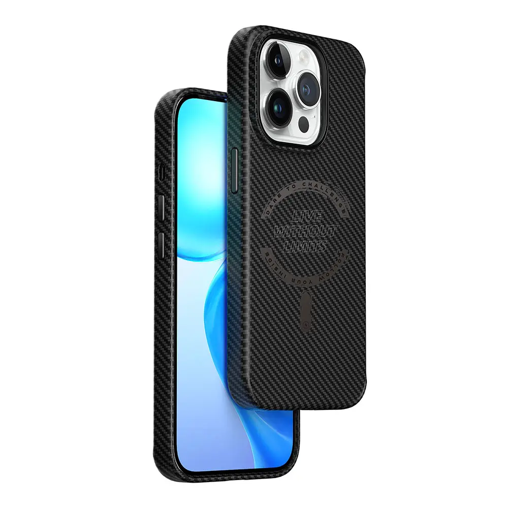 iPhone 15 Pro MagSafe Uyumlu Karbon Fiber Kılıf - Wiwu LCC-107