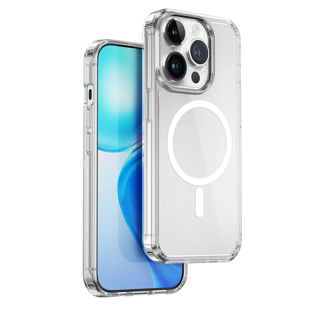 iPhone 15 Pro MagSafe Uyumlu Şeffaf Kılıf - Wiwu Magnetic Crystal