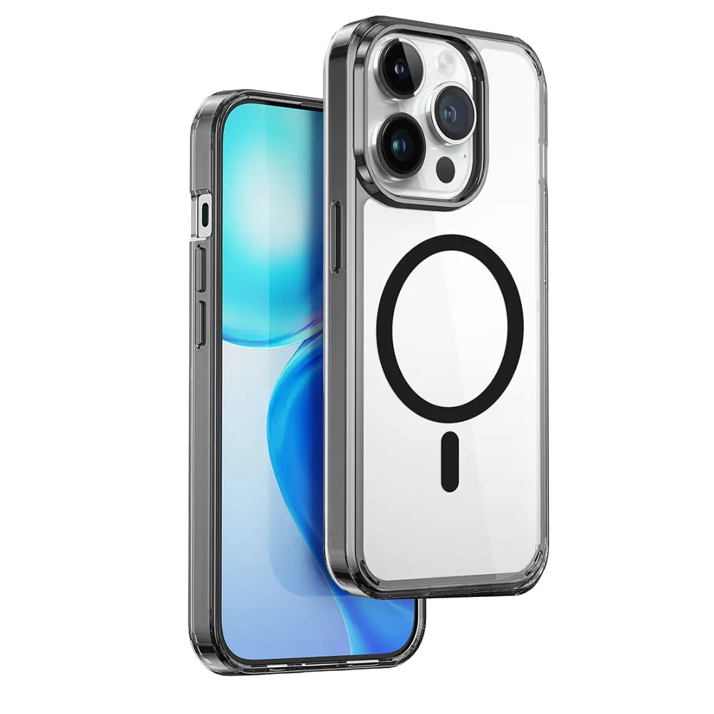 iPhone 15 Pro MagSafe Uyumlu Şeffaf Kılıf - Wiwu Magnetic Crystal