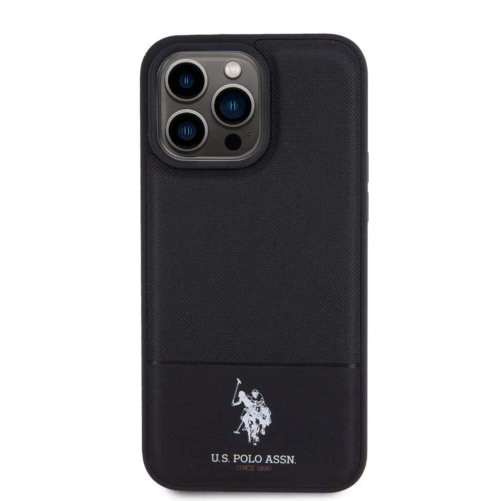 iPhone 15 Pro Suni Deri Örgü Desenli Lisanslı Kılıf - U.S. Polo Assn.