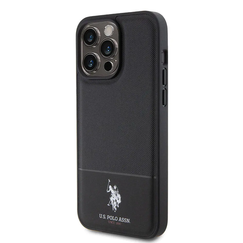 iPhone 15 Pro Suni Deri Örgü Desenli Lisanslı Kılıf - U.S. Polo Assn.