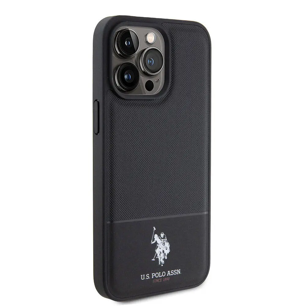 iPhone 15 Pro Suni Deri Örgü Desenli Lisanslı Kılıf - U.S. Polo Assn.