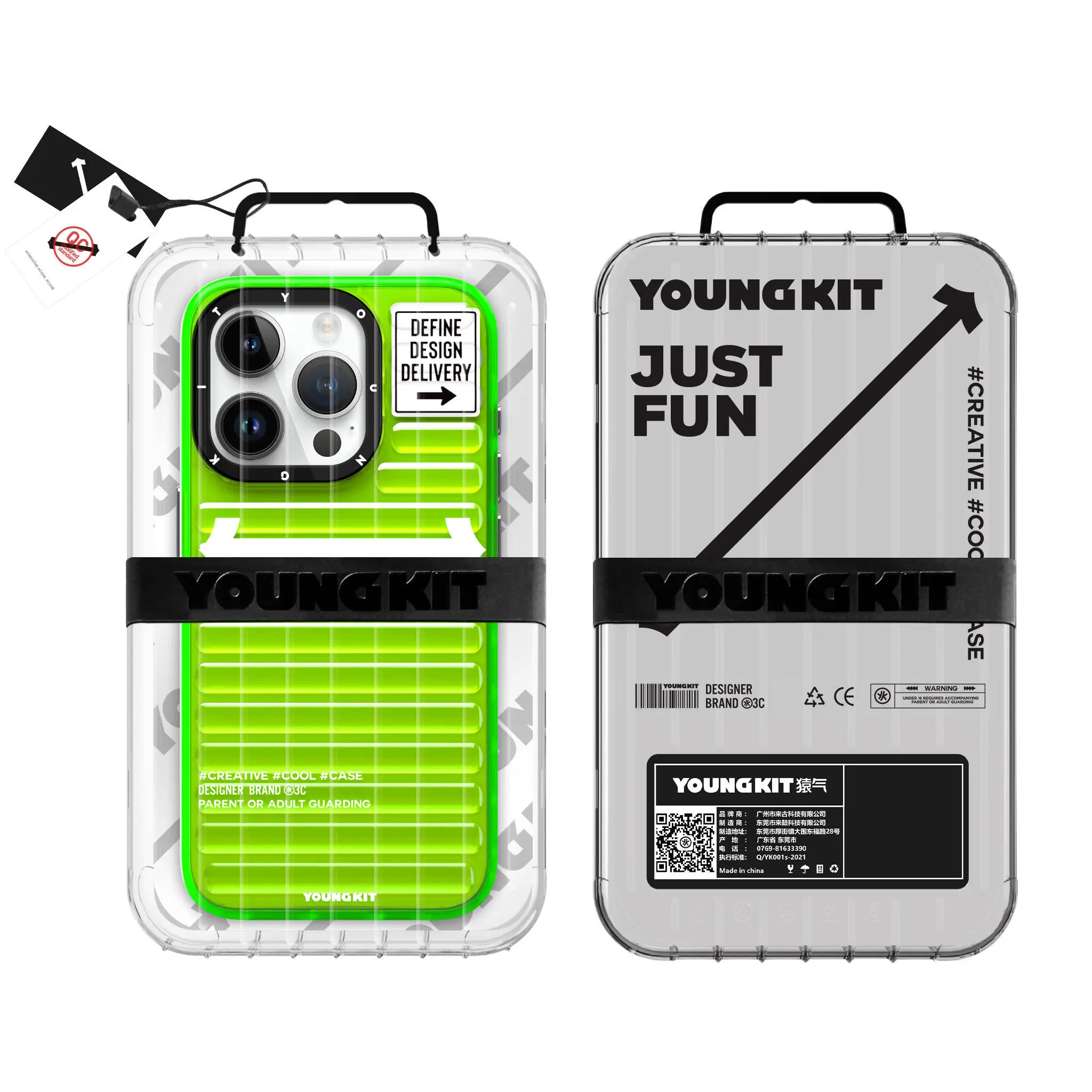iPhone 15 Pro Kılıf YoungKit Luggage FireFly Serisi