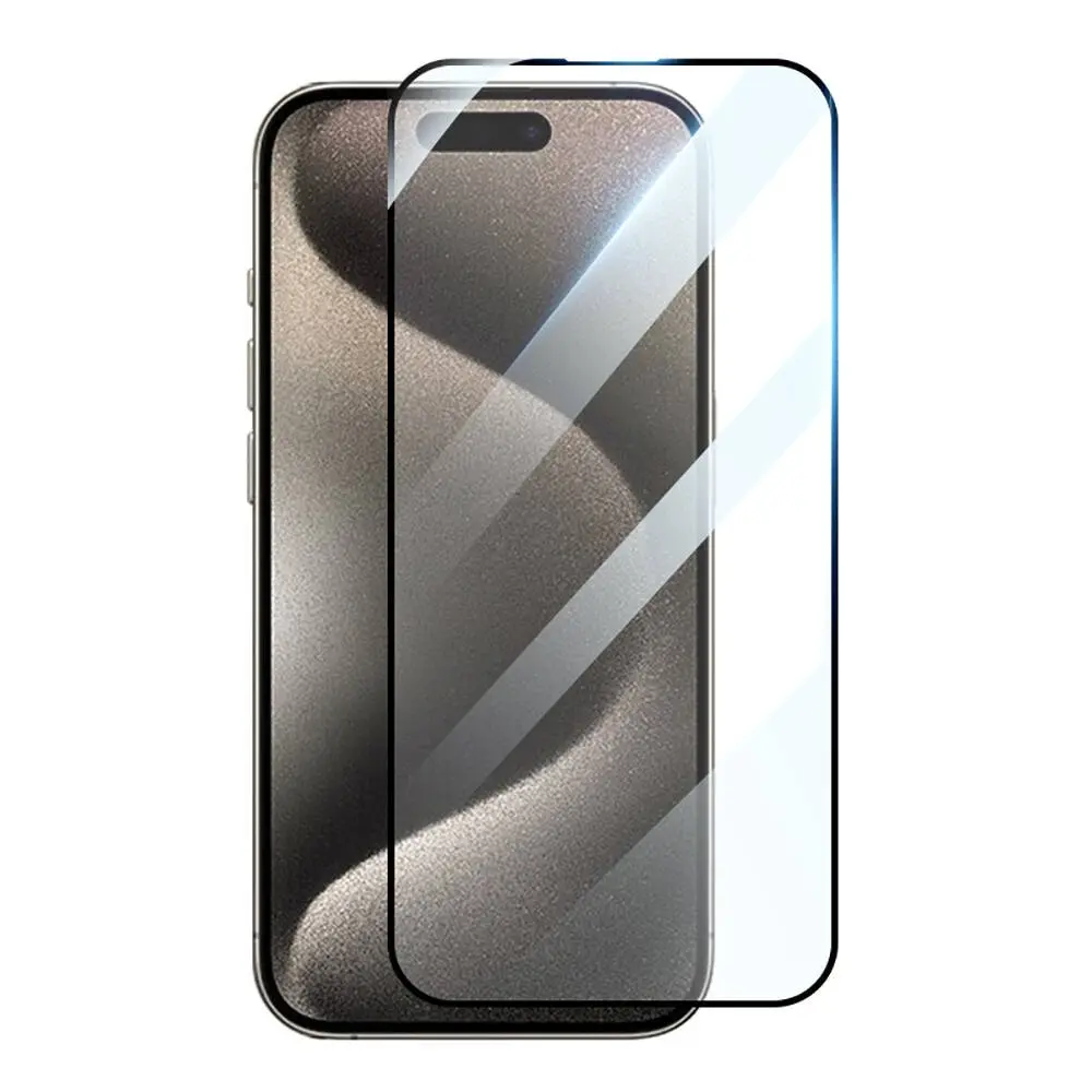iPhone 15 Pro 3D Rak Ekran Koruyucu, HD Parlak Temperli Cam - Zore