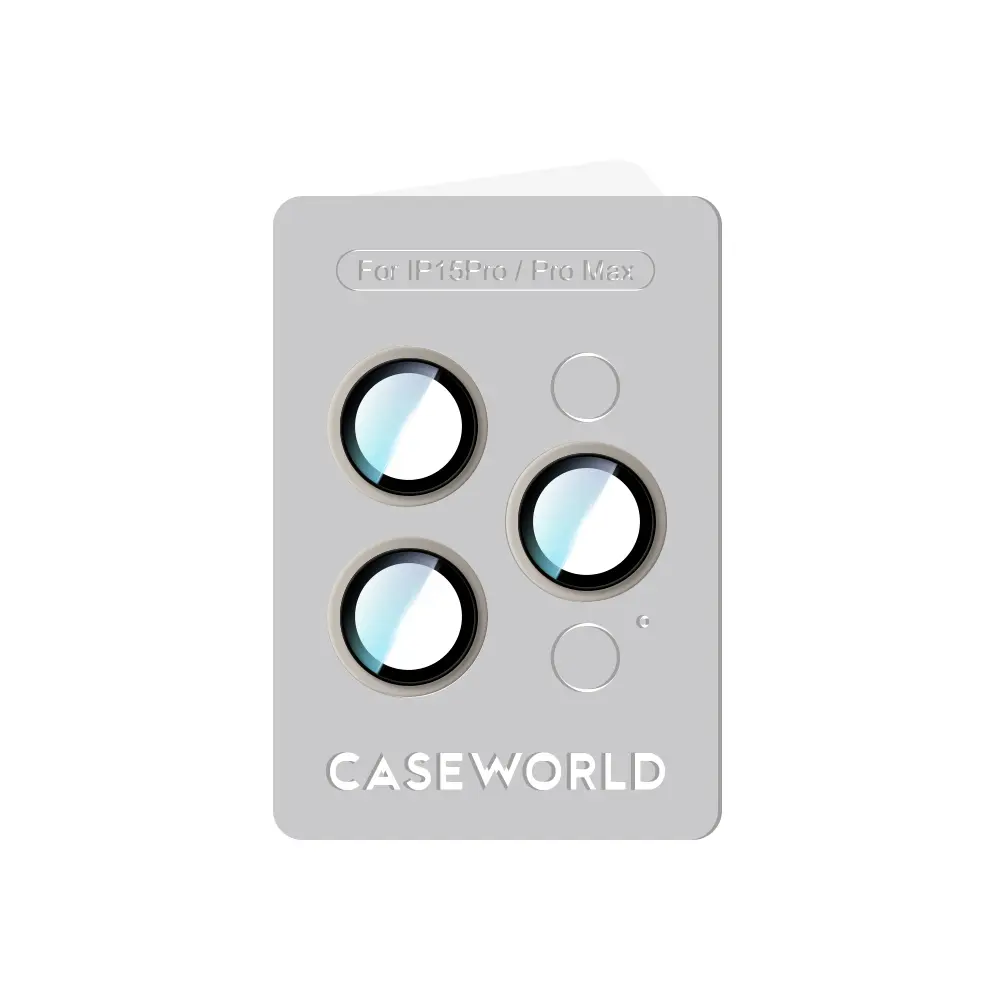 Apple iPhone 15 Pro Max CaseWorld Alloy Serisi Oleofobik Anti Reflective Kamera Lens Koruyucu