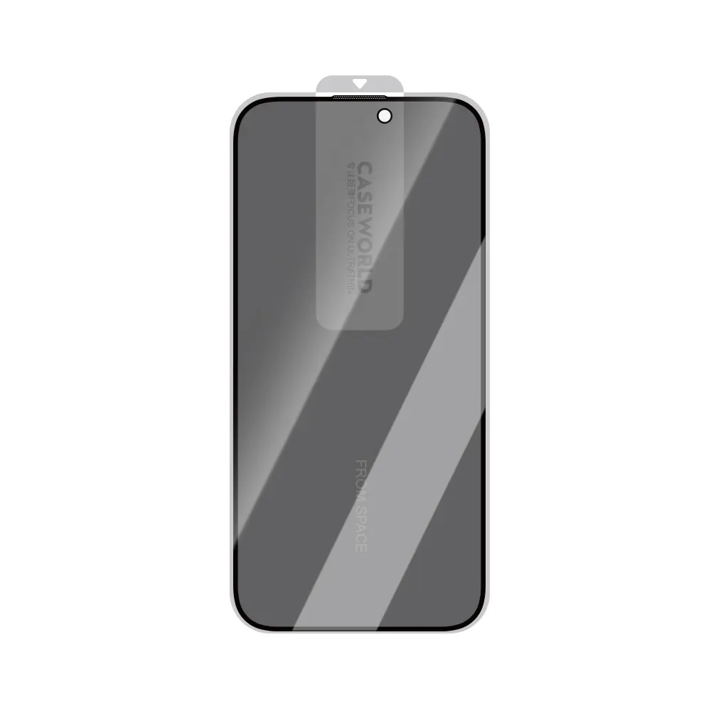 Apple iPhone 15 Pro Max CaseWorld Armor Serisi Eyesafe Teknolojili 0.15mm 3D Privacy Temperli Cam Ekran Koruyucu + Uygulama Aparatlı