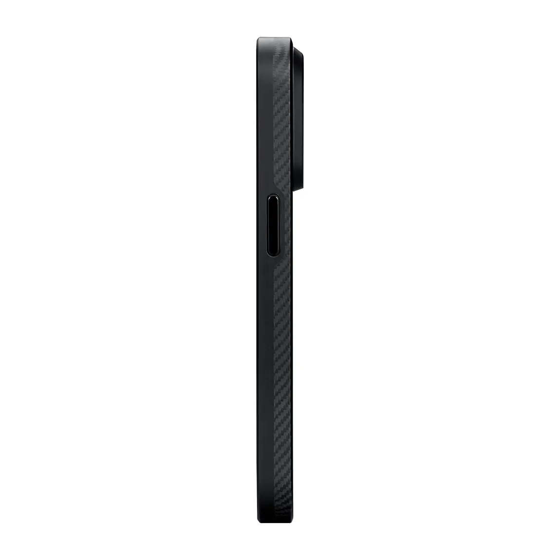 Apple iPhone 15 Pro Max Kılıf M-safe Şarj Özellikli 600D Aramid Karbon Fiber Pitaka Military-Grade Classic Serisi Black-Grey Twill Kapak