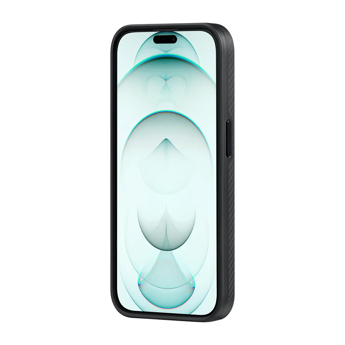 Apple iPhone 15 Pro Max Kılıf M-safe Şarj Özellikli 600D Aramid Karbon Fiber Pitaka Military-Grade Classic Serisi Black-Grey Twill Kapak