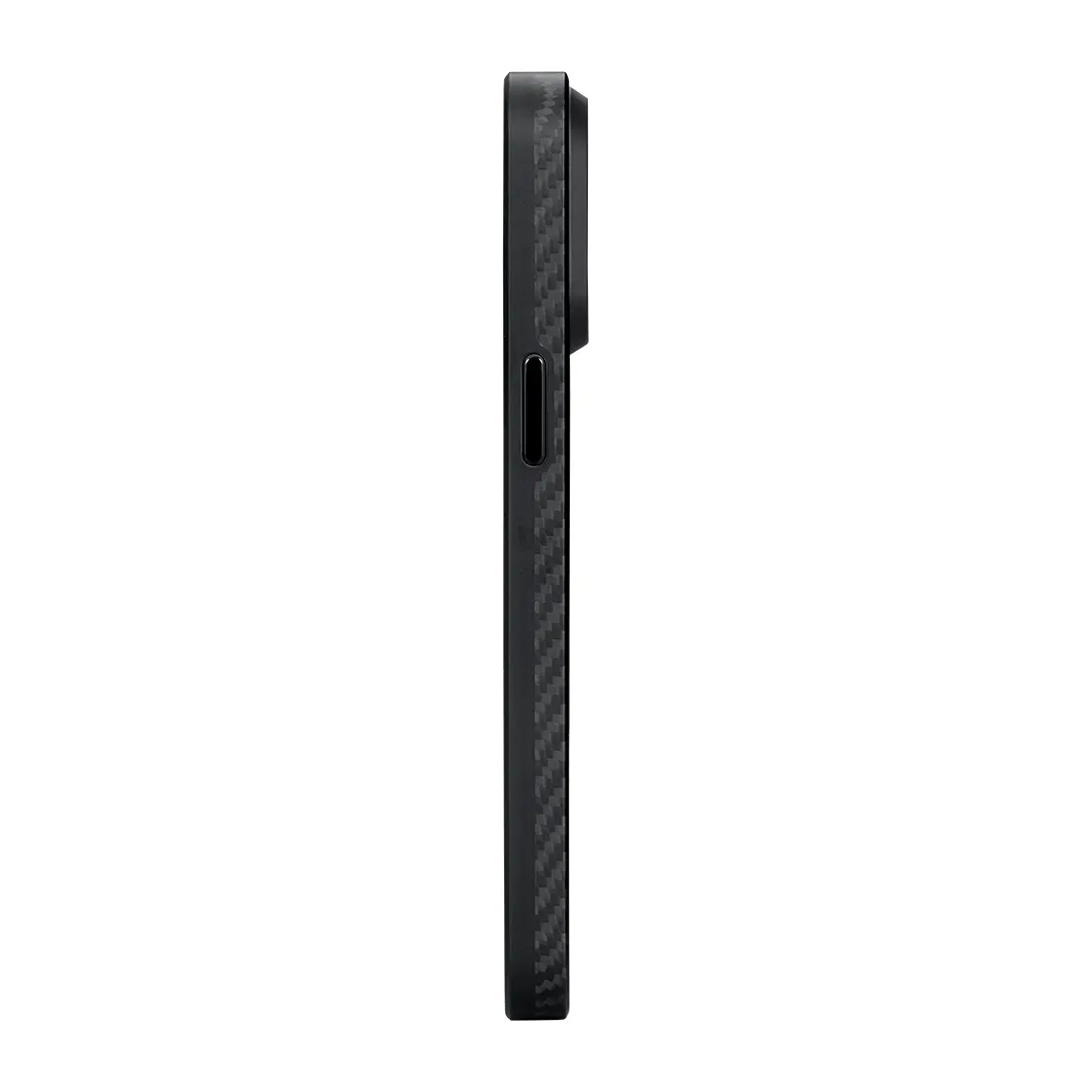 Apple iPhone 15 Pro Max Kılıf M-safe Şarj Özellikli 1500D Aramid Karbon Fiber Pitaka Military-Grade Classic Serisi Black-Grey Twill Kapak