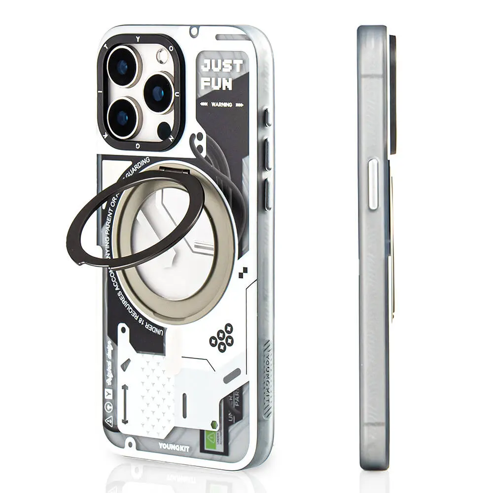 iPhone 15 Pro Max MagSafe Uyumlu 360° Standlı Kılıf - Youngkit Starship