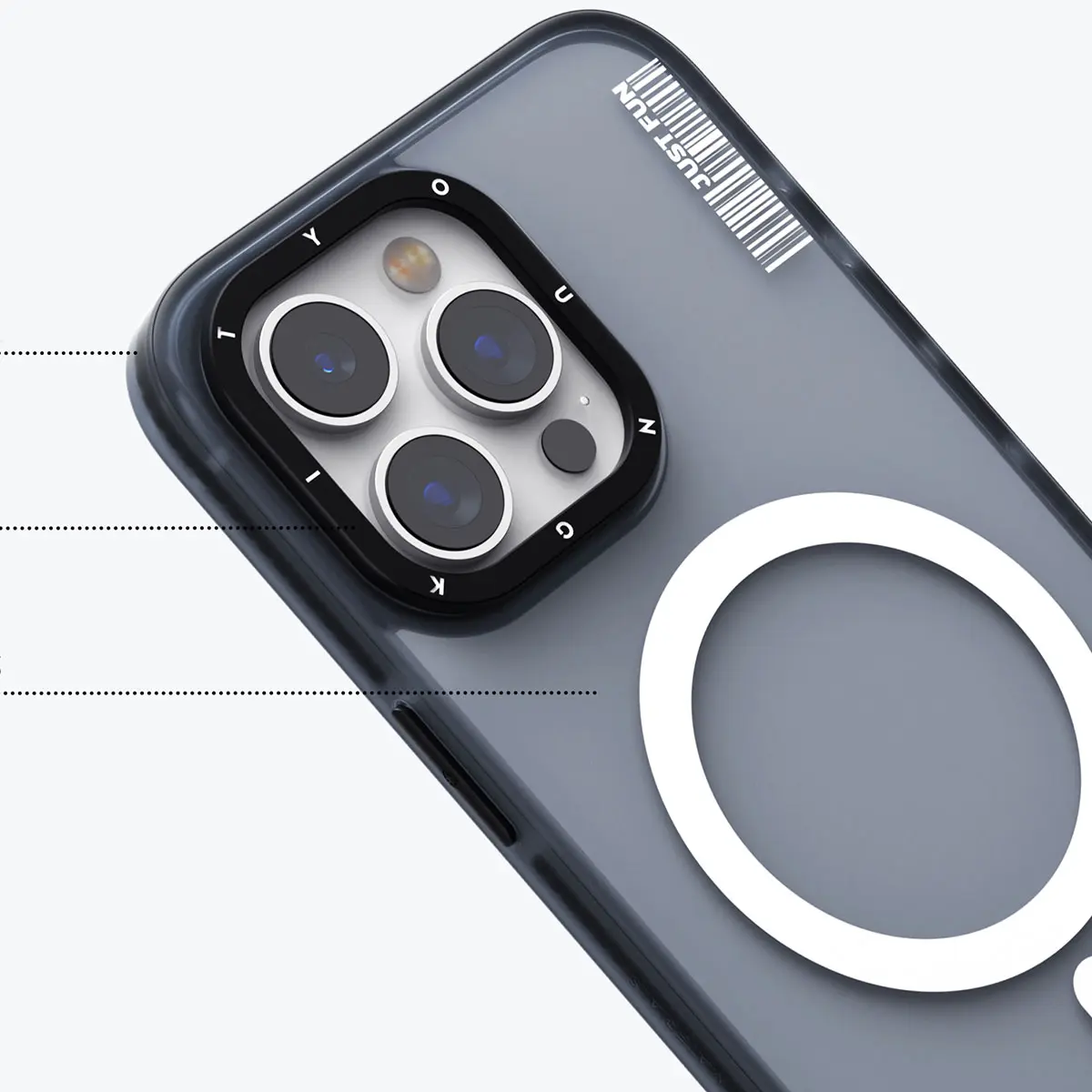 iPhone 15 Pro Max MagSafe Uyumlu Şeffaf Kılıf - Youngkit Colored Sand