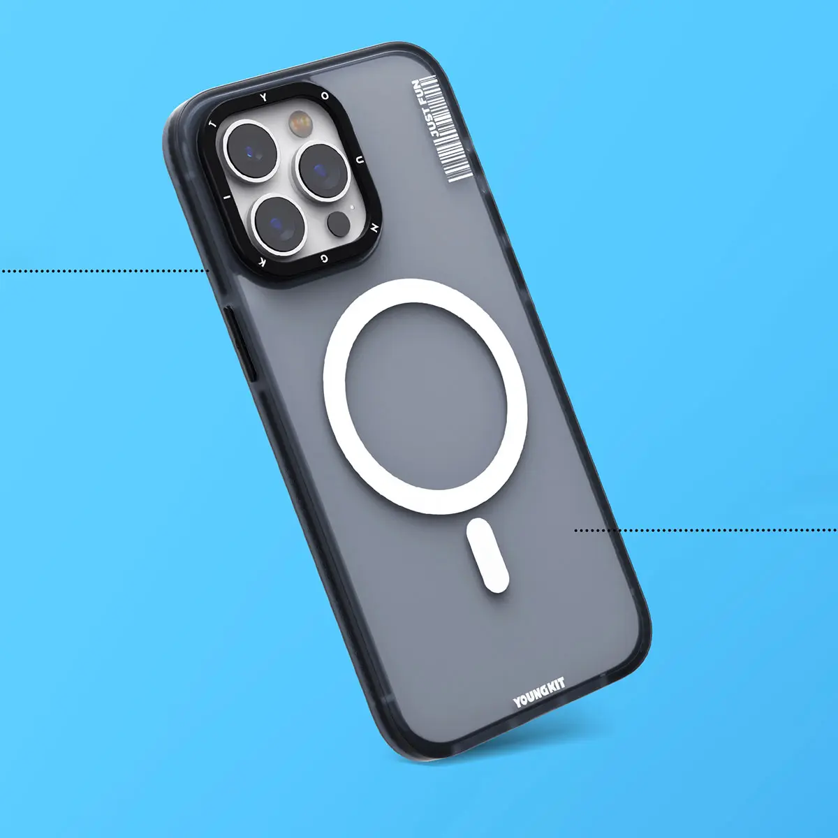 iPhone 15 Pro Max MagSafe Uyumlu Şeffaf Kılıf - Youngkit Colored Sand