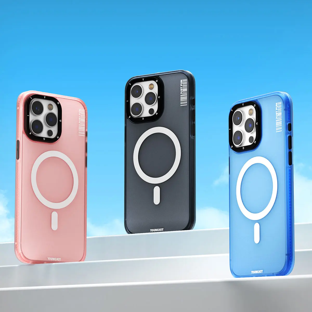 iPhone 15 Pro Max MagSafe Uyumlu Şeffaf Kılıf - Youngkit Colored Sand