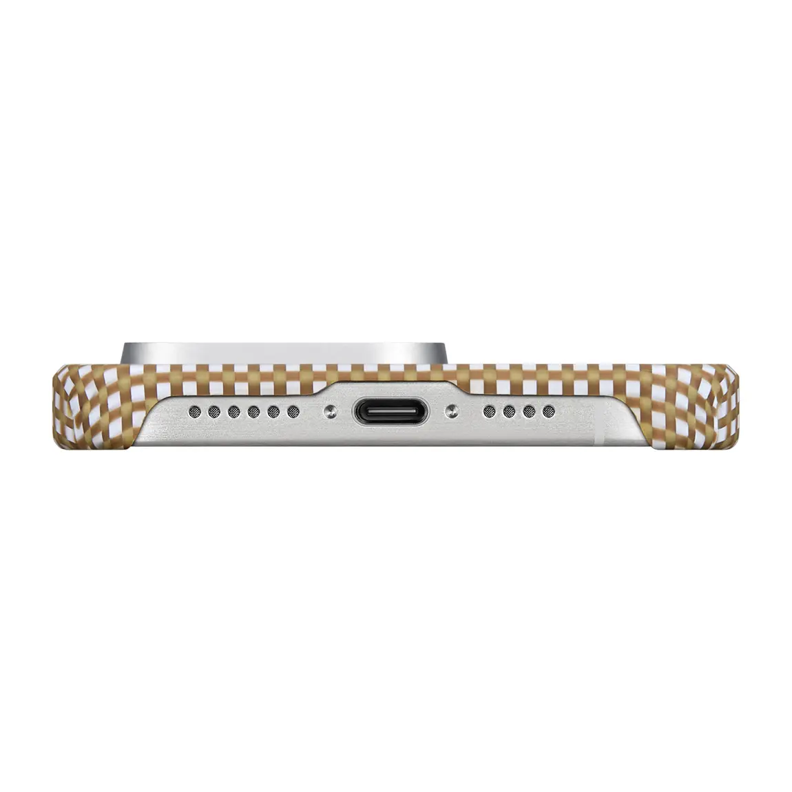 Apple iPhone 15 Pro Max Kılıf M-safe Şarj Özellikli Awa Tasarımlı 1500D Aramid Karbon Fiber Pitaka Ultra-Slim Classic Serisi Canyon Kapak