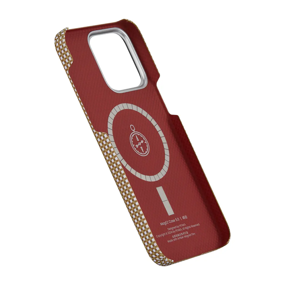 Apple iPhone 15 Pro Max Kılıf M-safe Şarj Özellikli Awa Tasarımlı 1500D Aramid Karbon Fiber Pitaka Ultra-Slim Classic Serisi Canyon Kapak