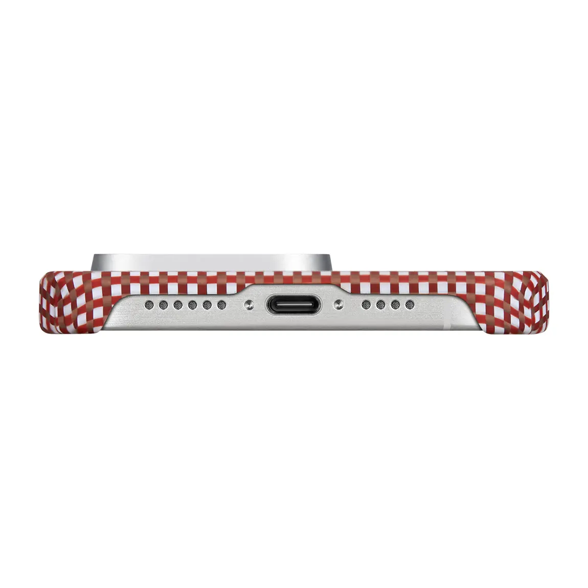 Apple iPhone 15 Pro Max Kılıf M-safe Şarj Özellikli Awa Tasarımlı 1500D Aramid Karbon Fiber Pitaka Ultra-Slim Classic Serisi Bonfire Kapak