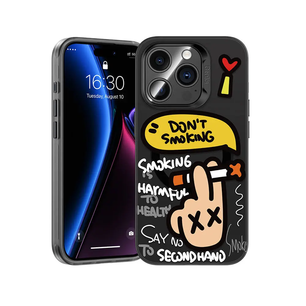 Apple iPhone 15 Pro Max Kılıf M-safe Şarj Özellikli Benks No Smoking Kapak