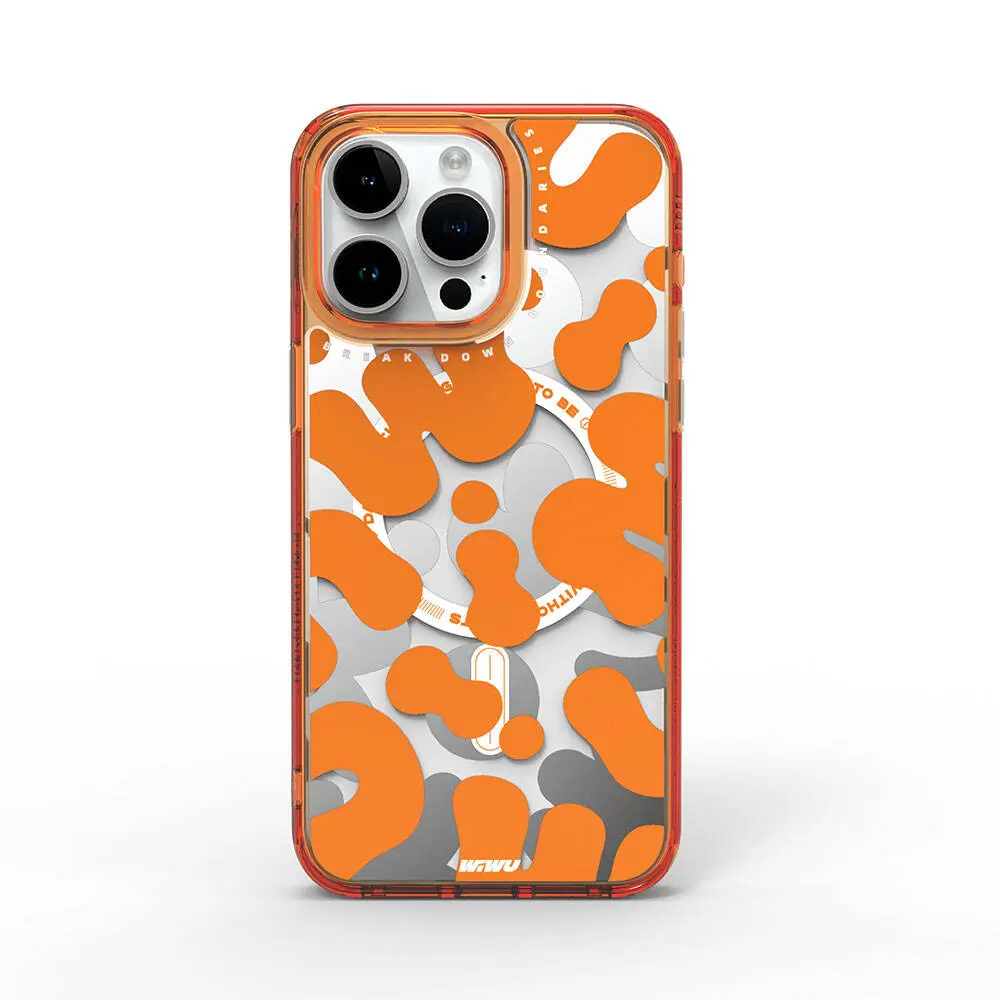 Apple iPhone 15 Pro Max Kılıf M-safe Şarj Özellikli Boya Desenli Wiwu Fluorescent G Serisi Kapak