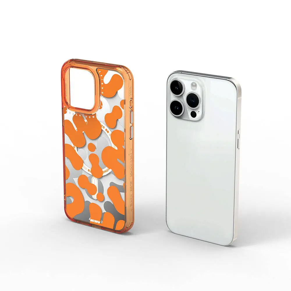 Apple iPhone 15 Pro Max Kılıf M-safe Şarj Özellikli Boya Desenli Wiwu Fluorescent G Serisi Kapak