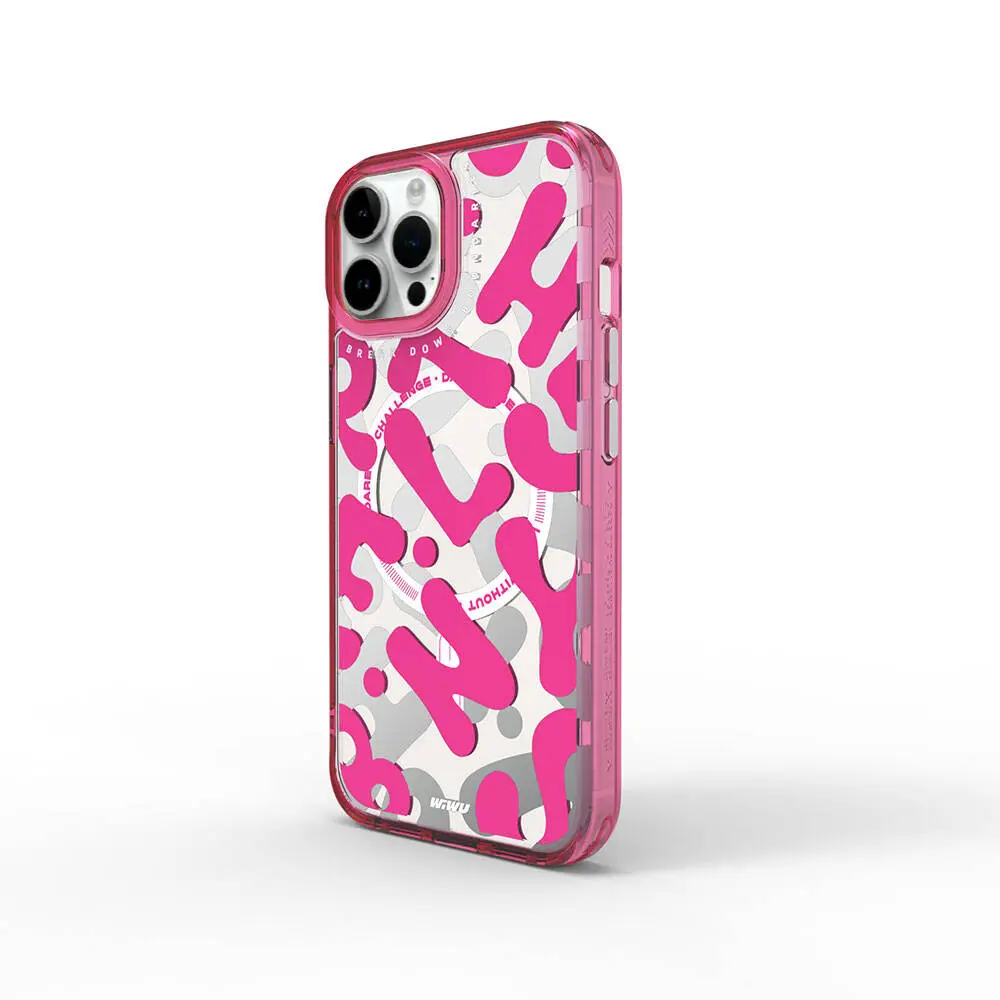 Apple iPhone 15 Pro Max Kılıf M-safe Şarj Özellikli Boya Desenli Wiwu Fluorescent G Serisi Kapak