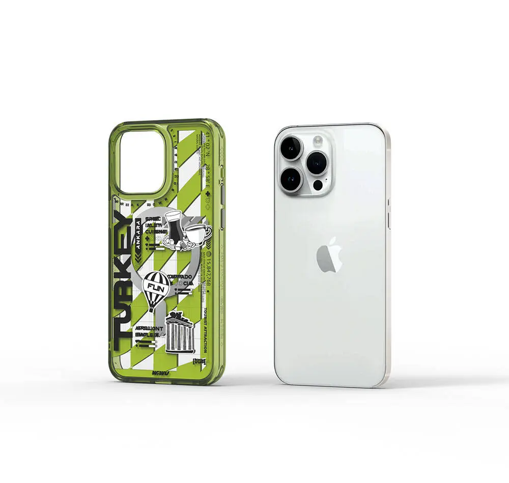 iPhone 15 Pro Max MagSafe Uyumlu Desenli Şeffaf Kılıf - Wiwu A Serisi