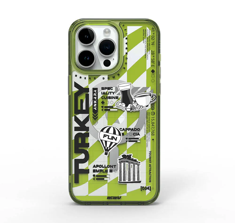 iPhone 15 Pro Max MagSafe Uyumlu Desenli Şeffaf Kılıf - Wiwu A Serisi