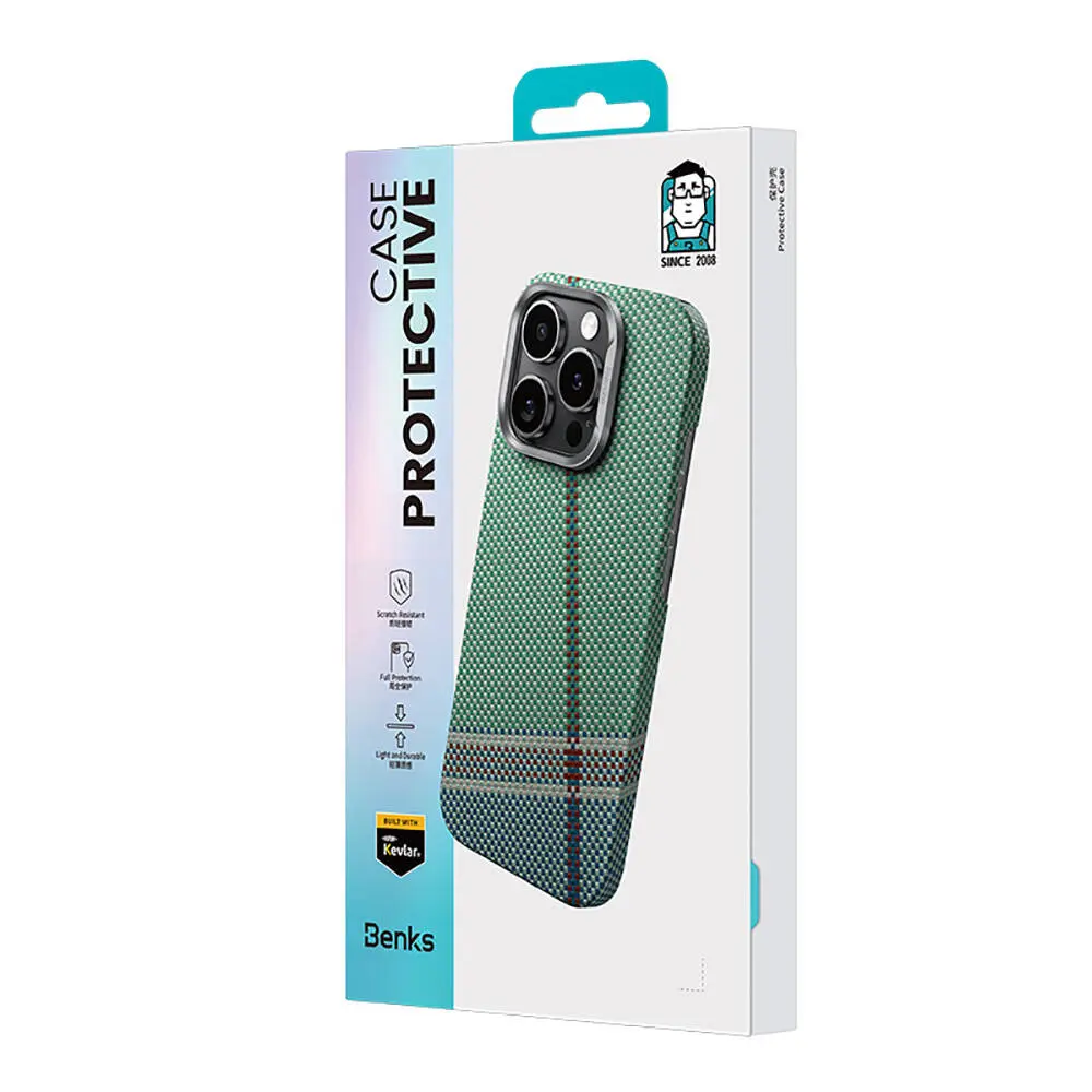 iPhone 15 Pro Max MagSafe Uyumlu Kevlar Kılıf - Benks ArmorAir Passion Green