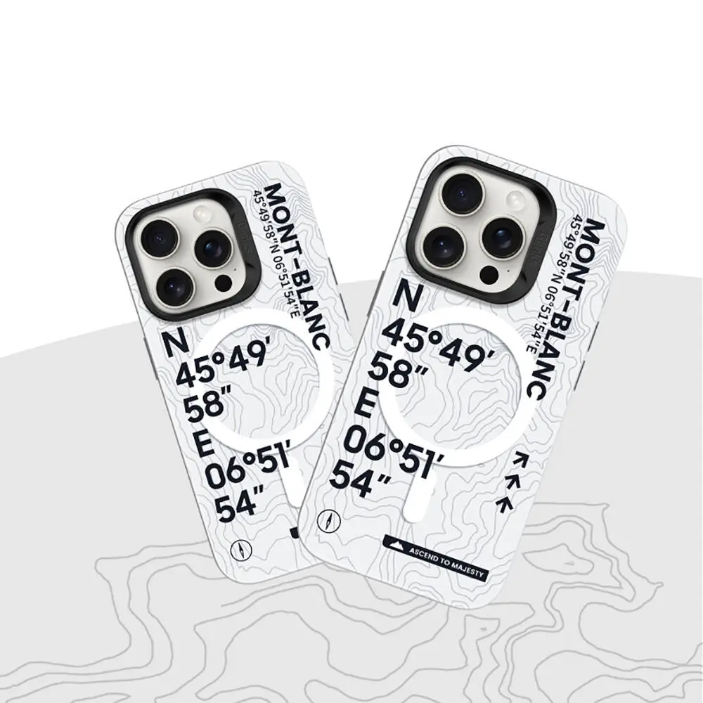 iPhone 15 Pro Max MagSafe Uyumlu Kılıf, Koordinat Desenli - Benks Summit