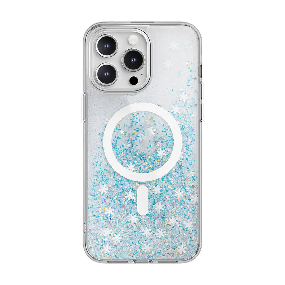 iPhone 15 Pro Max MagSafe Uyumlu Şeffaf Simli Kılıf - Switcheasy Starfield-M