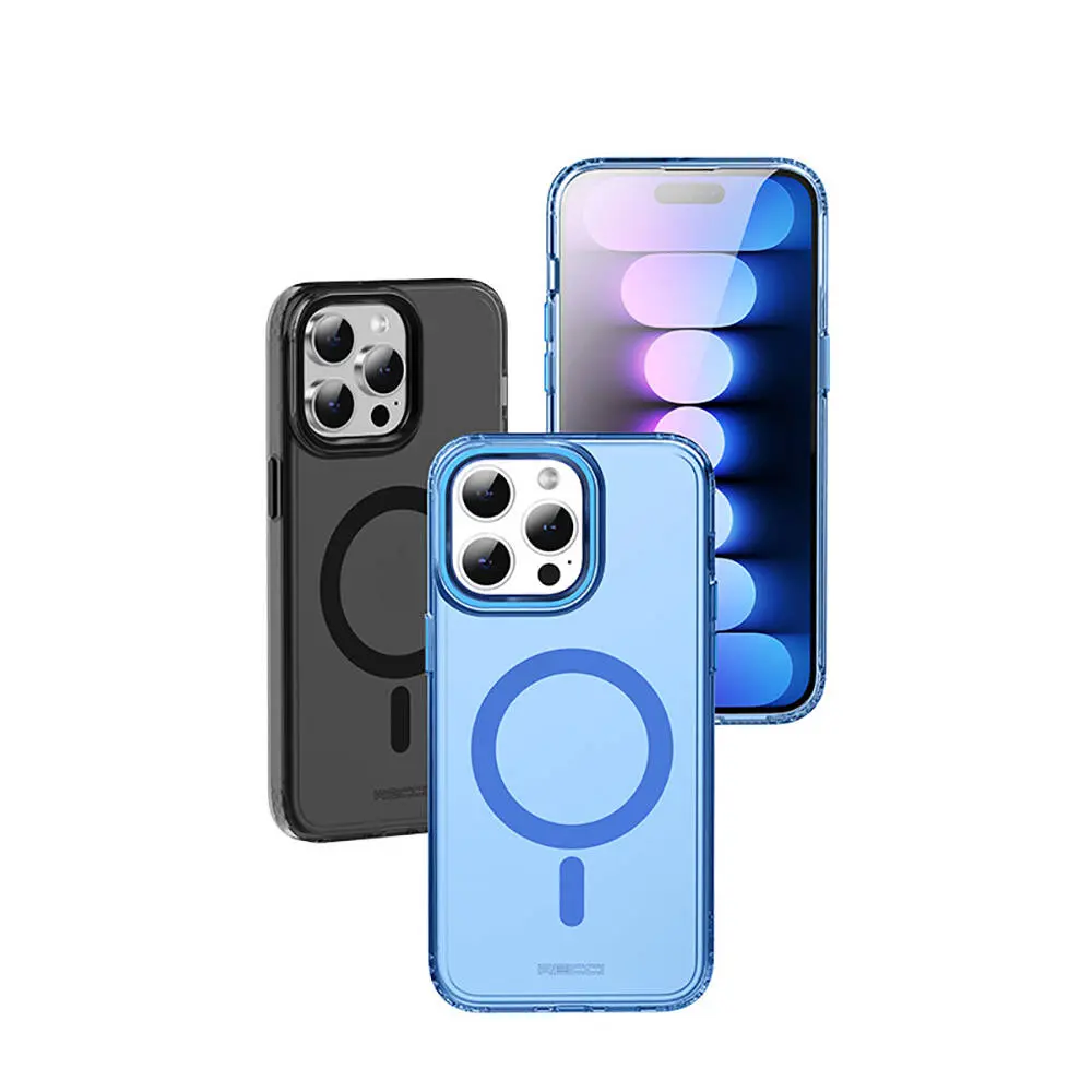 iPhone 15 Pro Max MagSafe Uyumlu Şeffaf Kılıf - Recci Crystal Color
