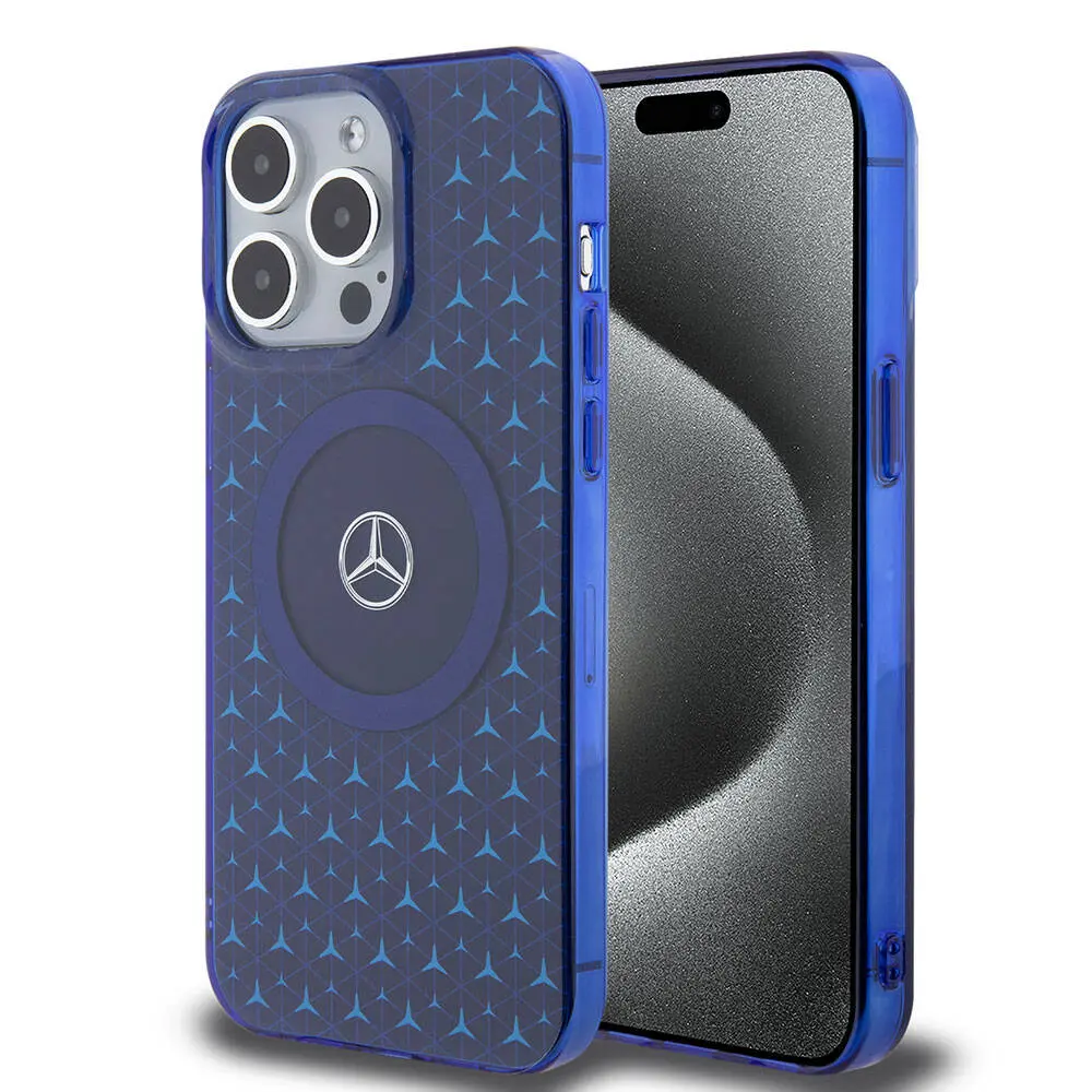 iPhone 15 Pro Max MagSafe Uyumlu Çift Katmanlı Kılıf - Mercedes Benz Mini Yıldız