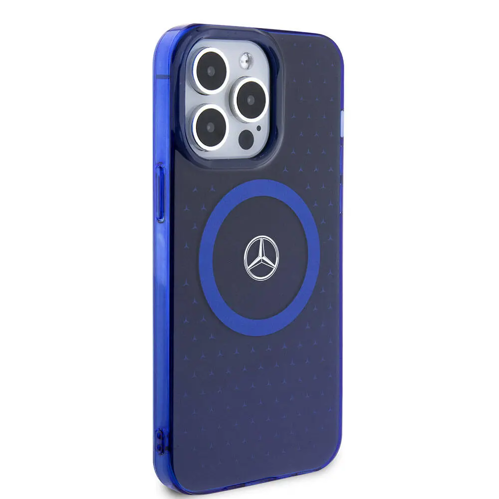 iPhone 15 Pro Max MagSafe Uyumlu Çift Katmanlı Kılıf - Mercedes Benz Mavi Yıldız
