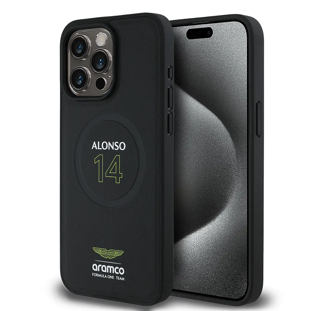 iPhone 15 Pro Max MagSafe Uyumlu PU Deri Kılıf - Aston Martin Alonso 14