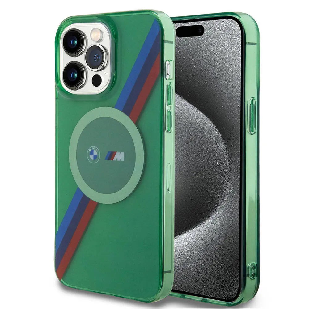 iPhone 15 Pro Max MagSafe Uyumlu Şeffaf Kılıf - BMW Tricolor Stripes