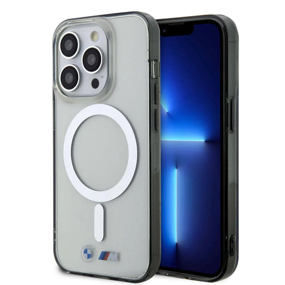 iPhone 15 Pro Max MagSafe Uyumlu Şeffaf Kılıf - BMW Silver Ring
