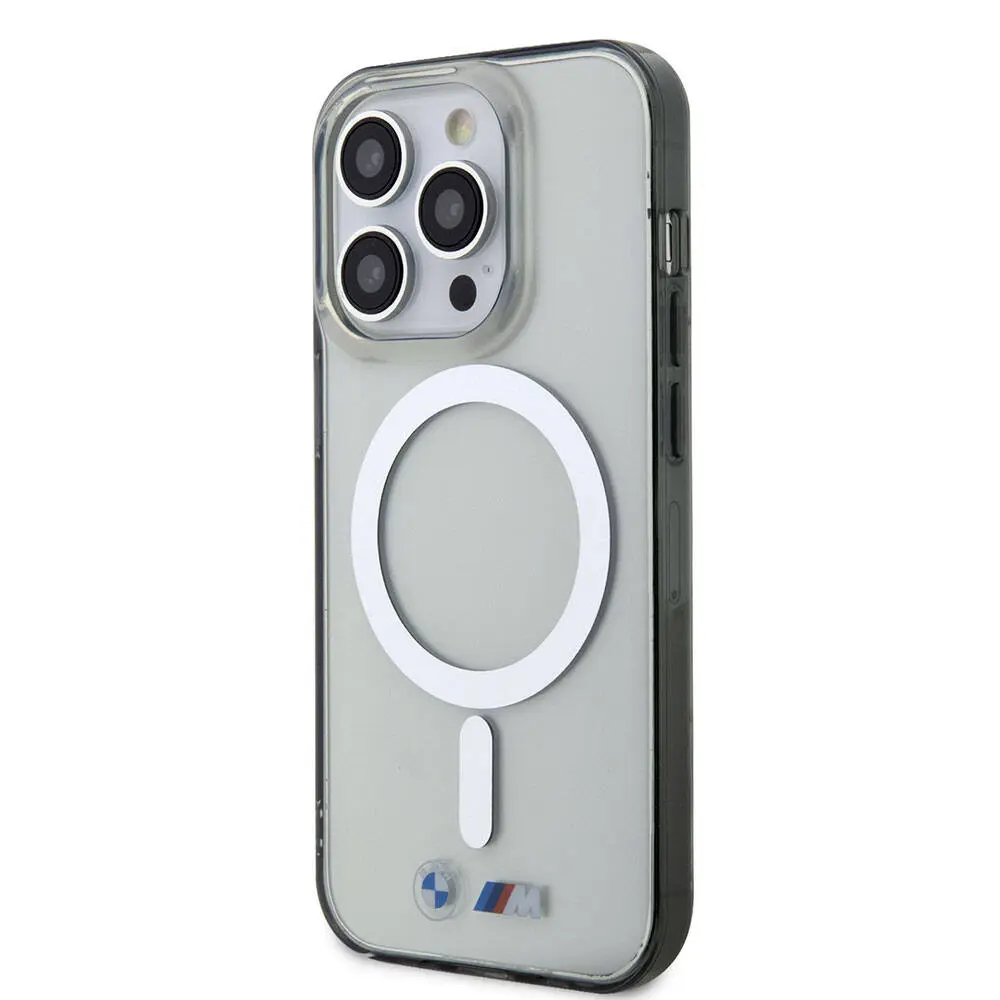 iPhone 15 Pro Max MagSafe Uyumlu Şeffaf Kılıf - BMW Silver Ring