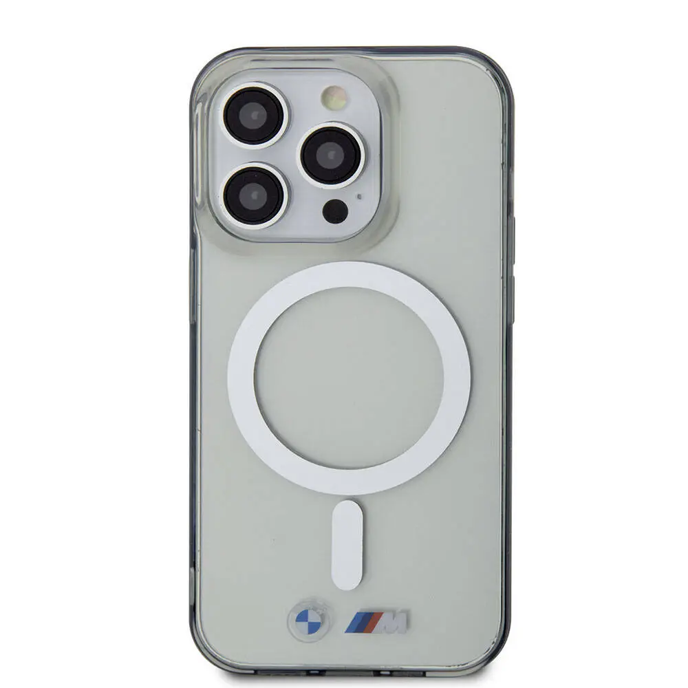 iPhone 15 Pro Max MagSafe Uyumlu Şeffaf Kılıf - BMW Silver Ring