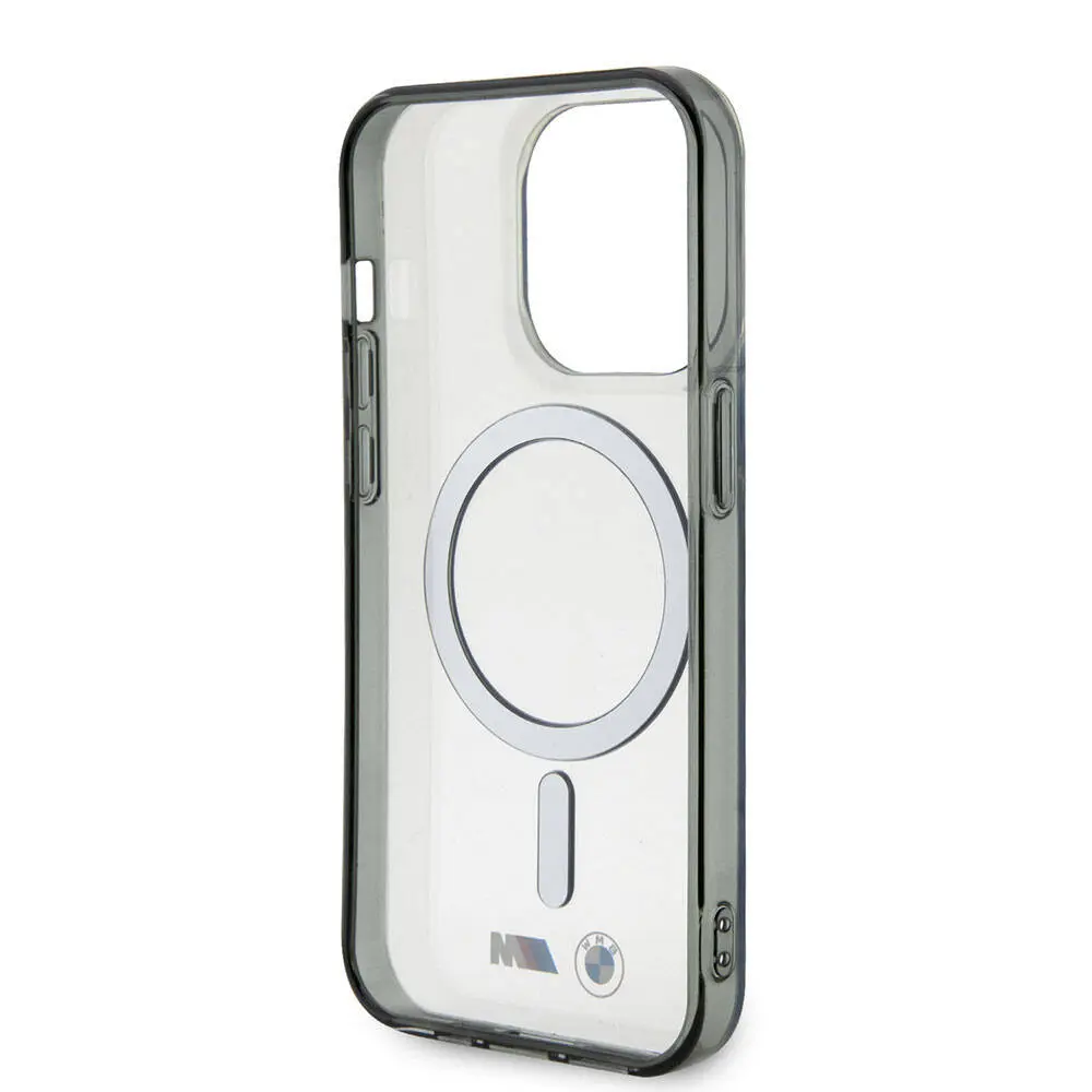 iPhone 15 Pro Max MagSafe Uyumlu Şeffaf Kılıf - BMW Silver Ring