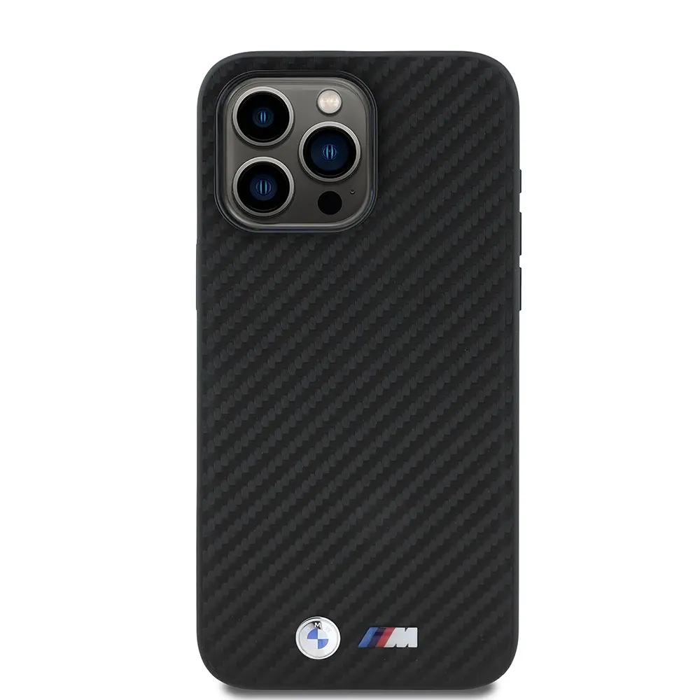 iPhone 15 Pro Max Kılıf, BMW Lisanslı Karbon Fiber Tasarımlı PU Deri Kapak