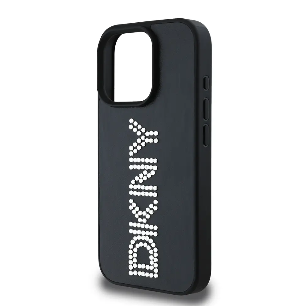 iPhone 15 Pro Max Taşlı Metalik PU Deri Kılıf - DKNY Lisanslı