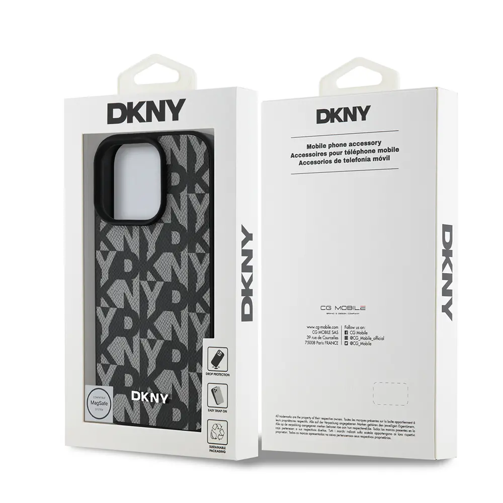 iPhone 15 Pro Max MagSafe Uyumlu 3D Grid Desenli Kılıf - DKNY
