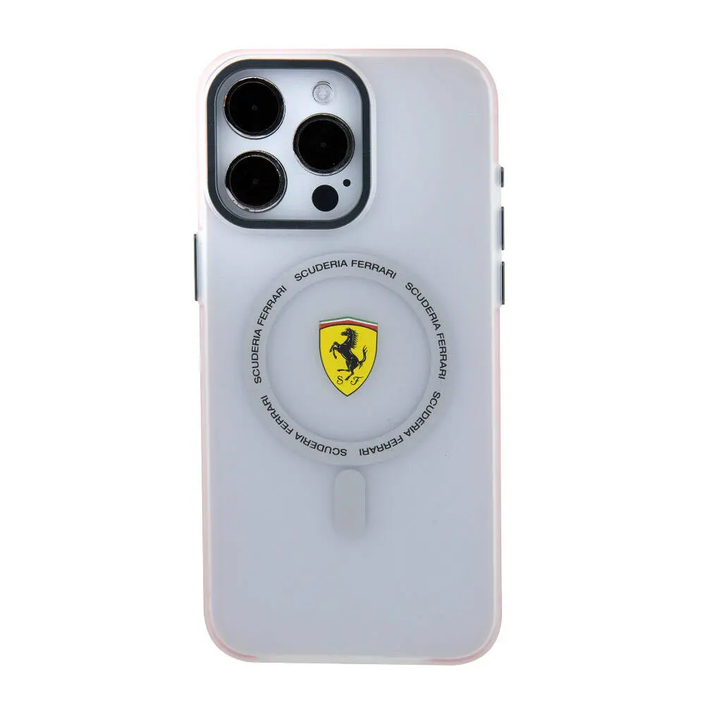iPhone 15 Pro Max MagSafe Uyumlu Lisanslı Kılıf - Ferrari Kontrast Bumper SF Ring