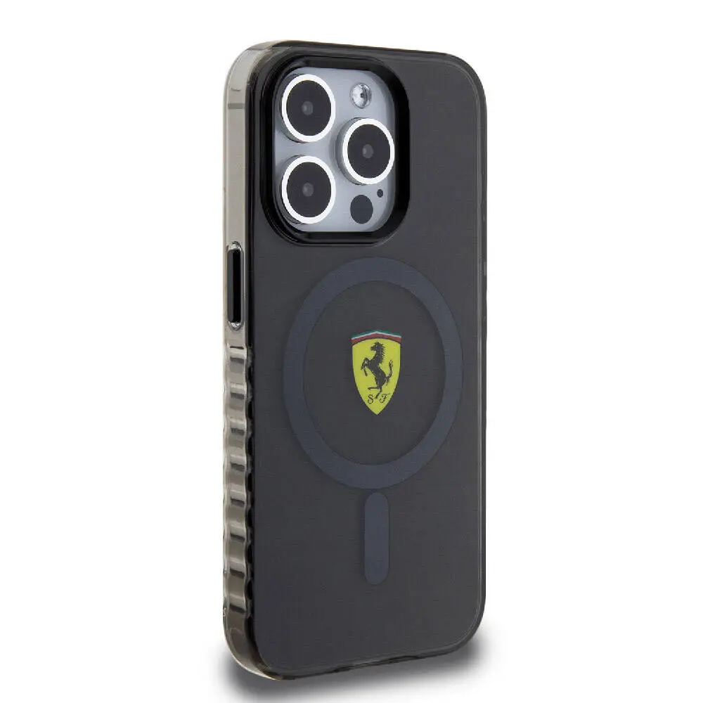 iPhone 15 Pro Max MagSafe Uyumlu Kılıf - Ferrari Lisanslı Tırtıklı Kenar