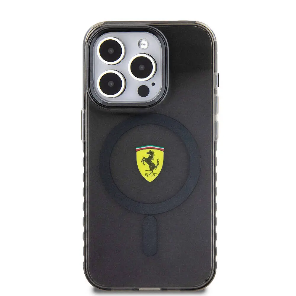 iPhone 15 Pro Max MagSafe Uyumlu Kılıf - Ferrari Lisanslı Tırtıklı Kenar