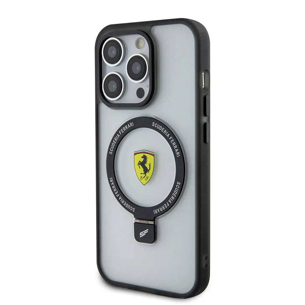 iPhone 15 Pro Max MagSafe Uyumlu Standlı Kılıf - Ferrari Buzlu Yüzey