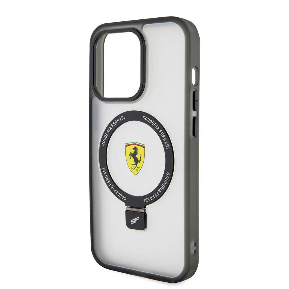 iPhone 15 Pro Max MagSafe Uyumlu Standlı Kılıf - Ferrari Buzlu Yüzey