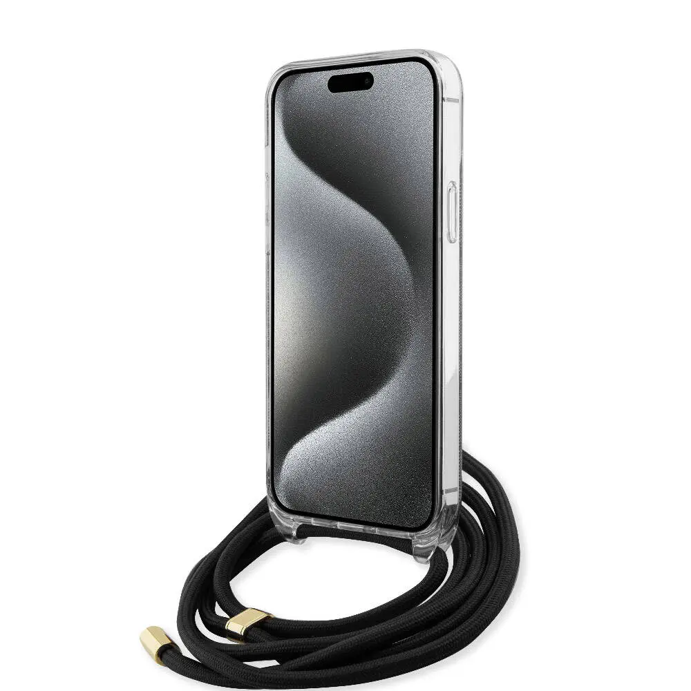 iPhone 15 Pro Max Kılıf, Çapraz Kordon ve 4G Desenli - Guess Lisanslı