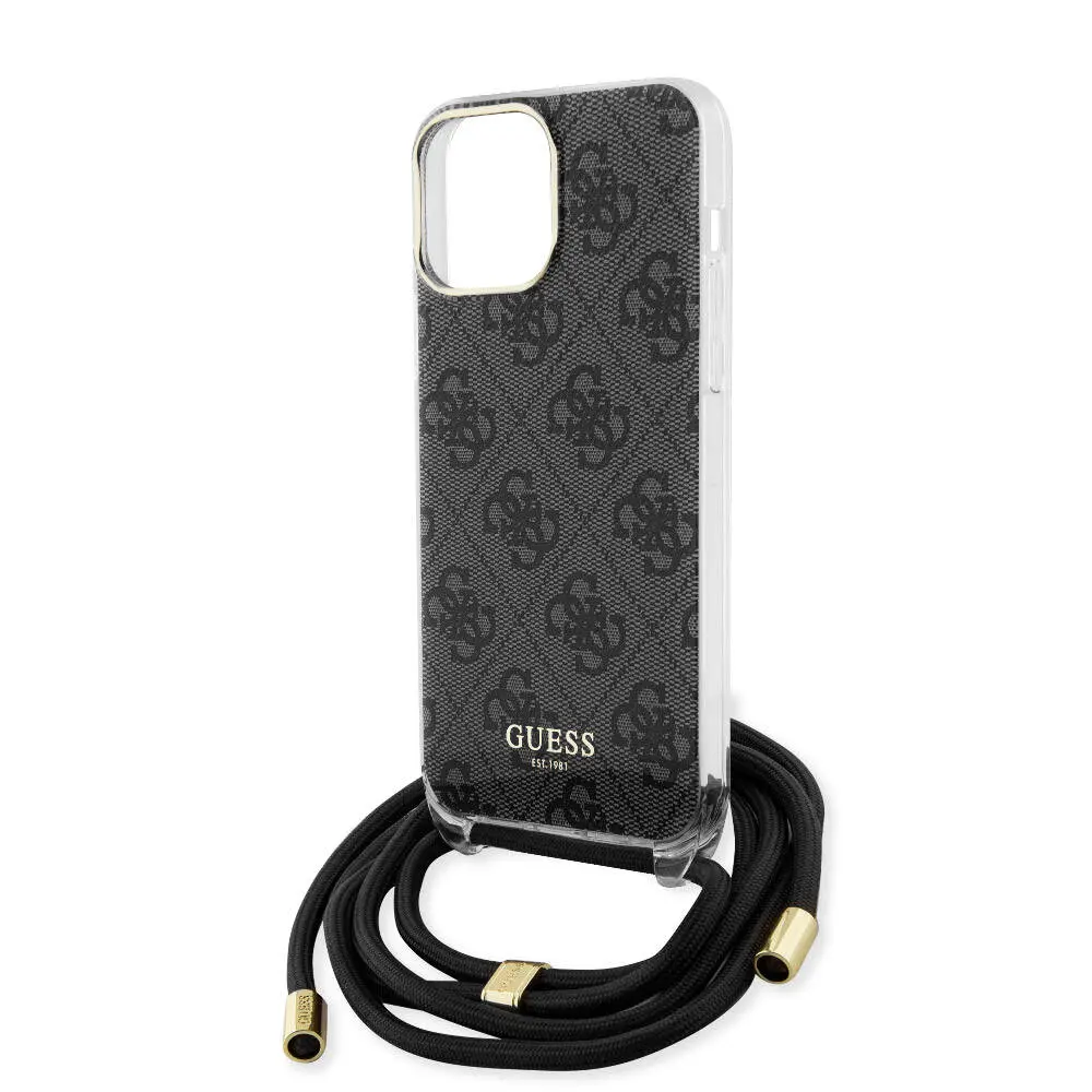 iPhone 15 Pro Max Kılıf, Çapraz Kordon ve 4G Desenli - Guess Lisanslı