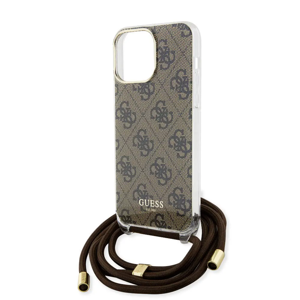 iPhone 15 Pro Max Kılıf, Çapraz Kordon ve 4G Desenli - Guess Lisanslı