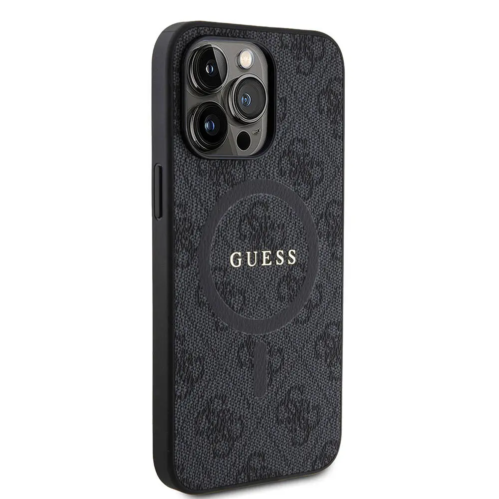 iPhone 15 Pro Max MagSafe Uyumlu Halkalı Kılıf - Guess 4G Logolu